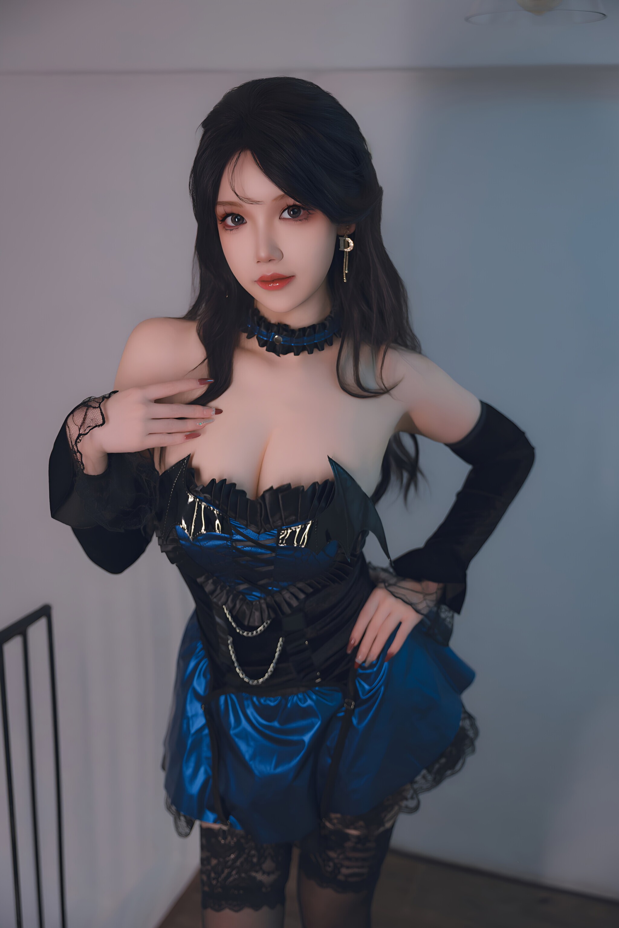 雪晴Astra - NO.097 蓝色蕾丝短裙[53P1V]-XikXak